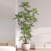 Bambou artificiel réaliste dans un pot blanc, plante artificielle réaliste pour la décoration de la maison et du bureau, verdure élégante et moderne