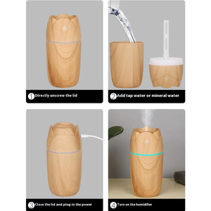 Mini <span class=keywords><strong>Humidificador</strong></span> Recargable USB Tipo C con Diseño en Forma de Rosa <span class=keywords><strong>para</strong></span> Auto y Hotel, Botella de Agua Portátil Hidratante - Product Image 6