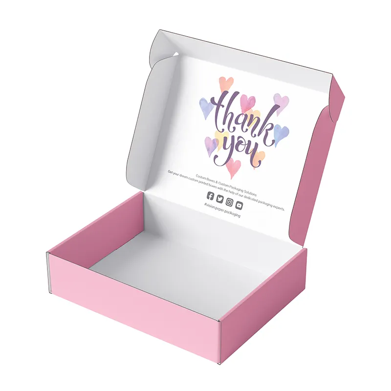 Pink Packaging Boxes Luxury Shipping Romantic Gift Paper Box With Ribbon And Custom Logo