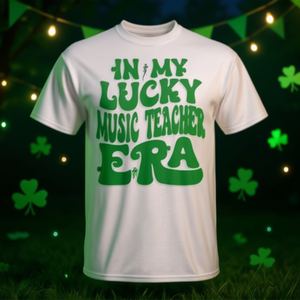 T-shirt tendance pour femme pour la Saint-Patrick, motif 'En ma période de professeur de musique porte-bonheur', produit promotionnel - Product Image 3