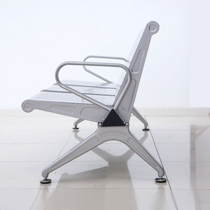 Sillas de espera WOCO MP03 en acero inoxidable gris plateado para hospitales, aeropuertos, bancos y áreas públicas. - Product Image 3