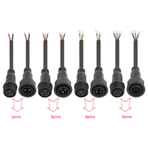 밍위에 IP65 M16 2핀 3핀 4핀 5핀 남성 여성 PVC 방수 맞춤형 몰딩 케이블 원형 커넥터 조명용 - Product Image 1