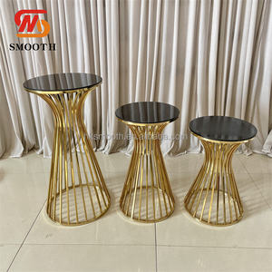 SMOOTH New Design Wedding Plinth Shiny Gold Stainless Steel Round <b>Cake</b> <b>Stand</b> Centerpiece Plinth Display - Product Image 1