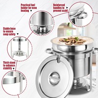 Plats de service en acier inoxydable doré, chauffe-plats à alcool pour buffet, 7L 11L, avec seau à soupe profond, ensemble chauffe-aliments pour hôtel