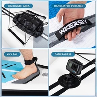 Planche de paddle gonflable en PVC HY Sports 88x35x25cm pour adulte, sport nautique écologique, portable avec sac à dos, aileron, pompe et leash
