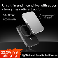 Mini cargador rápido Delgado 15W cargador inalámbrico 5000Mah 10000mAh banco de energía magnético de gran capacidad portátil PowerBanks