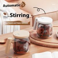 Mug à café portable en verre de 400 ml, tasse intelligente à agitation électrique automatique sans fil pour les voyages, le camping et les activités de plein air