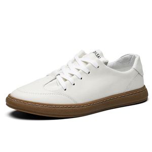 Baskets basses blanches en tissu extensible à lacets, semelle extérieure en caoutchouc, semelle intermédiaire en mousse, confortables pour l'été, couleur unie, chaussures de sport pour hommes - Product Image 6