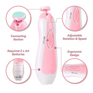 Coupe-ongles électrique pour bébé, lime à ongles pour bébé, kit de soin des ongles pour bébé 6 en 1, lime à ongles, ensemble de manucure pour bébé - Product Image 2