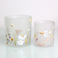 Kaca lilin buram logo Full Wrap dengan tutup kayu 250ml stoples kaca tebal stoples lilin