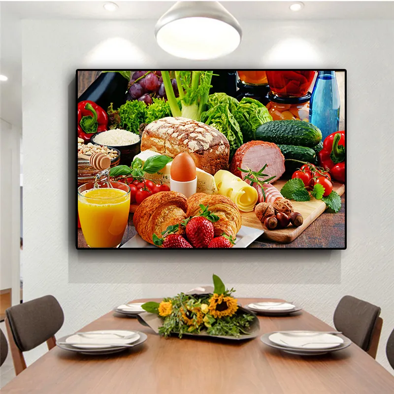 Verdure pane frutta cucina tela pittura ristorante poster e stampe casa Wall Art pittura cibo immagine Liv
