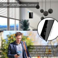 Interruptor Inteligente para Cortinas LangYeao Zigbee WiFi, Estándar Estadounidense, 600W, Panel Táctil de Vidrio para Persianas Enrollables, Compatible con Tuya, Alexa y Google Home