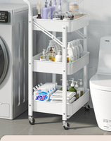 Ensemble de rayonnages de rangement multifonctionnels en acier inoxydable à trois niveaux, durables, légers, gain de place, installation au sol