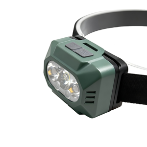 Lampe frontale industrielle rechargeable à double source d'énergie, à intensité variable en continu, <span class=keywords><strong>avec</strong></span> triple LED et capteur <span class=keywords><strong>de</strong></span> mouvement pour chantier - Product Image 5