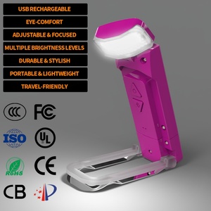 Lámpara de Lectura Plana con Atenuación Gradual 2026, Carga USB, LED Rojo Rosa, Protección Ocular, Lámpara de Noche - Product Image 1