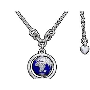 Collar de Plata 925 con Circonita, Colgante de Astronauta, Cruz, Tierra, Flor, Tetera China y Abanico Azul, Joyería de Lujo DIY para Compromiso y Boda - Product Image 4