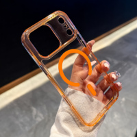 Casing Magnetik TPU PC Double-Injection untuk iPhone 18 Pro Max, Penutup Belakang Transparan Daya Hisap Kuat N52 untuk Aksesori Magnetik