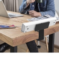 Support de prise multiple avec protection contre les surtensions, montage mural, gain de place, organisateur de bureau multifonctionnel pour téléphone portable et tablette