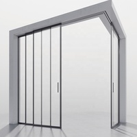 Estética arquitectónica moderna decoración de la casa puerta de cristal sala de dibujo partición pared salón muebles puerta corredera de aluminio