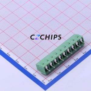 DB127V-5.0-9P-GN-S Screw Terminal Block Through hole Component (THT),P=5mm Connector 1x9P 5mm Green Through Hole - Product Image 2