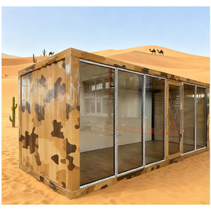 منزل حاويات مسبق الصنع جاهز للتركيب بتصميم مسطح مربع الشكل، مصنوع من ألواح ساندويتش فولاذية بتصميم عصري قابل للتنفس، مناسب للمنازل والمكاتب والمراكز التجارية - Product Image 1