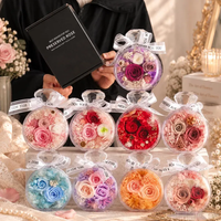 Ornement en forme de bouteille de parfum avec rose véritable préservée, multicolore, décoration florale pour la maison, pièce décorative de table