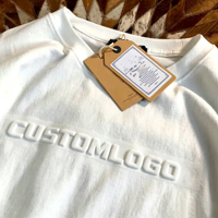 T-shirts 3D en relief, design personnalisé, vêtements pour hommes, impression de logo en relief, t-shirt en coton tricoté, impression sur t-shirt