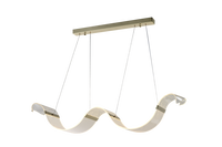 Suspension LED moderne en métal doré avec acrylique transparent, luminaire linéaire pour salle à manger, bureau, salon, au-dessus de table, îlot de cuisine