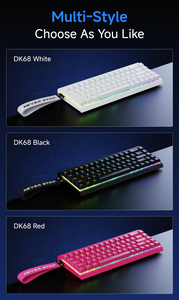 Clavier de jeu mécanique compact EWEADN DK68 65% avec éclairage RGB, rechargeable par USB Type-C, avec boîte à lumière RGB, <span class=keywords><strong>pas</strong></span> <span class=keywords><strong>cher</strong></span>, pour le jeu et le bureau - Product Image 6