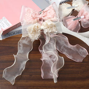 กิ๊บติดผมริบบิ้นยาวน่ารัก โบว์หวานๆ กิ๊บตาข่ายสำหรับสาวๆ เครื่องประดับผม ขายส่ง - Product Image 5