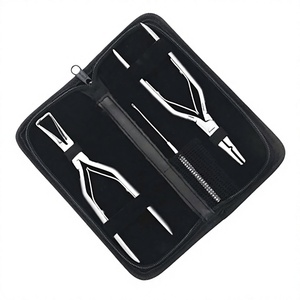 Kit professionnel de pinces à extensions capillaires en acier inoxydable 3 pièces, avec aiguille à crochet et outils essentiels – Vente Flash ASAP - Product Image 1