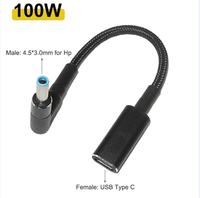 Kabel Charger USB Type C Female 100W ke 4.5*3.0mm PD untuk Laptop HP