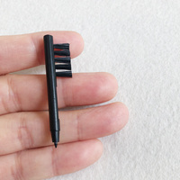 Brosses de nettoyage en plastique pour aides auditives numériques BTE, brosses noires polyvalentes pour amplificateurs auditifs avec boucle métallique