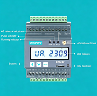 COMPERE KPM37-Wi Compteur électrique triphasé sans fil de type CT avec WiFi, RS485, Modbus, écran LCD, montage sur rail DIN, précision 0,5S