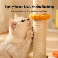 Arbre à chat avec poteau à gratter en sisal, tour d'escalade en bois avec hamac et plateforme