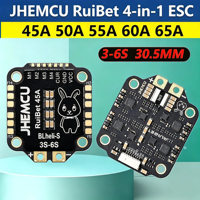 Contrôleur de vitesse JHEMCU RuiBet 4-en-1 ESC 45A 50A 55A 60A 65A BLHeli-S 3-6S DShot600 30.5mm pour drone FPV de course et freestyle