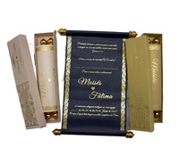 Artisanat en papier estampage défilement de fiançailles d'affaires haut de gamme avec des conceptions de boîte-cadeau carte d'invitation de mariage musulman de luxe en feuille d'or