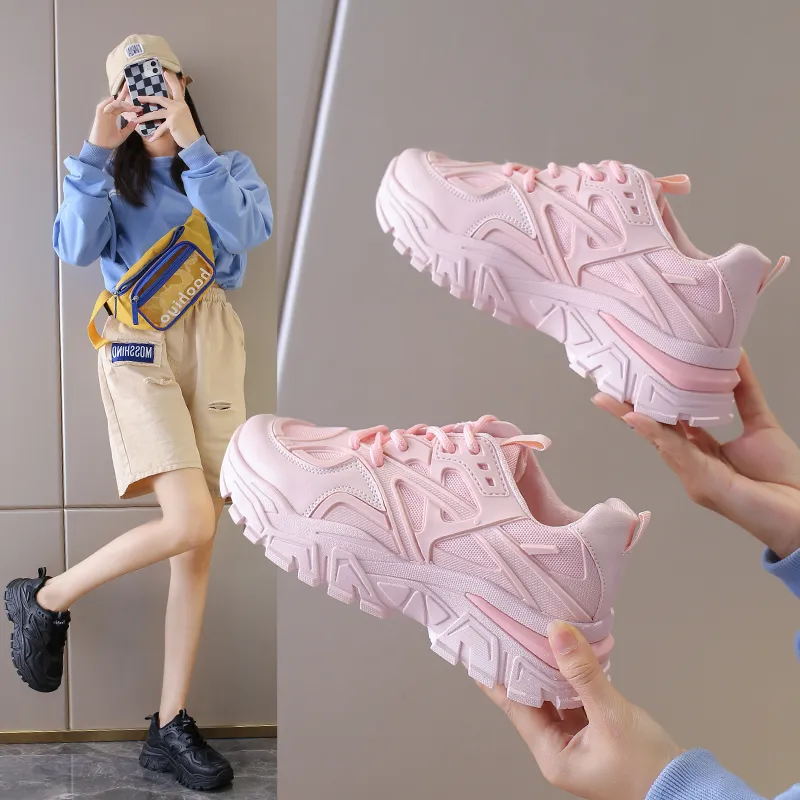 Women's High Platform Sneakers Fashion Sports Shoes Ladies Chunky Walking Style Shoes Girl Casual shoes
