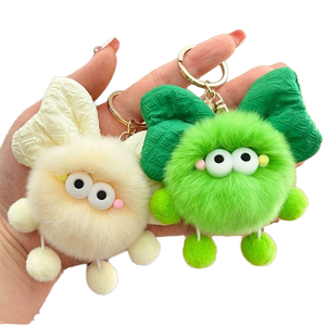 Nuevo Llavero de Peluche de Conejo Rex Adorable con Luz 3D, Diseño Personalizado, Moño, Bola de Carbón, Dumpling, Portátil, para Mochilas Escolares y Coche - Product Image 1