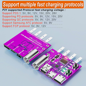 DL24B-XSP16 ATORCH Placa de prueba de 4 cables con protocolo de carga rápida PD3.1 Tipo-C, Medidor de voltaje, Simulador de carga de 140W, Herramienta de envejecimiento para DL24 - Product Image 3