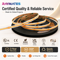 Tira de LED FCOB de Fábrica RAYMATES, Venta al por Mayor, Certificación ETL, CE, RoHS, Cinta Flexible, 2700K, 3000K, 4000K, 6000K, CRI90, 12V, 24V, Luz de Tira LED COB