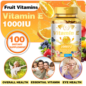 Cápsulas de Vitamina <span class=keywords><strong>E</strong></span> 1000 UI para Aclarar la Piel y Antienvejecimiento - Mejora el pH de la Piel, Aumenta la Antioxidación, Apoyo para los Ojos y el Sistema Inmunitario - Product Image 4
