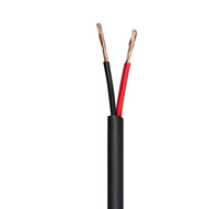 Cable de Altavoz de 2 Conductores con Clasificación CL2 de 16AWG, Rojo y Negro, Revestido de PVC con una Cubierta Exterior Negra