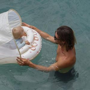 Flotador para Bebé con Toldo — Flotador para Piscina Infantil UPF40, Asiento de Tela Ajustable, 4 Anillos de Juego de Silicona - Product Image 2