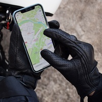 Gants de moto en cuir véritable, gants d’hiver et d’été en peau de chèvre, compatibles avec écran tactile, protection des articulations des poings, guantes moto luvas