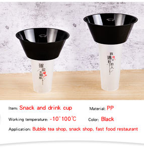 Оптовая продажа, высококачественные пластиковые чашки 2 в 1 для закусок и фруктов, различные размеры, доступные с образцом - Product Image 6