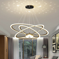 Anneaux de décoration pour la maison lampe suspendue à haut plafond LED ronde lustre de luxe nordique moderne suspension