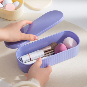 3-in-1 Makeup Brush Cleaning Box Multifunction Sponge <b>Storage</b> Beauty <b>Egg</b> Drying Rack Scrub Cup with Drying Holder - Product Image 2
