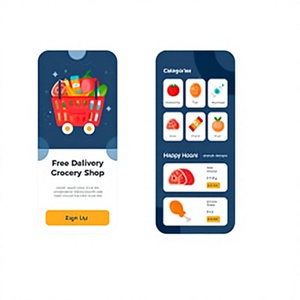 Aplicación Móvil de Entrega de Comestibles para Compras en Línea Rápidas, Fáciles y Convenientes - Product Image 1
