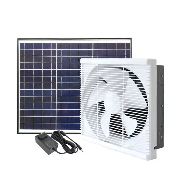 Extracteur de ventilateur mural solaire en plastique, moteur sans